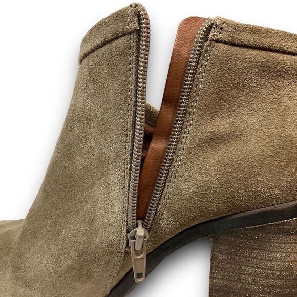 Lucky Brand LK-Salza Leather Suede Zip Up Salza Booties Ankle Boots with 2 1/2” - Picture 10 of 11